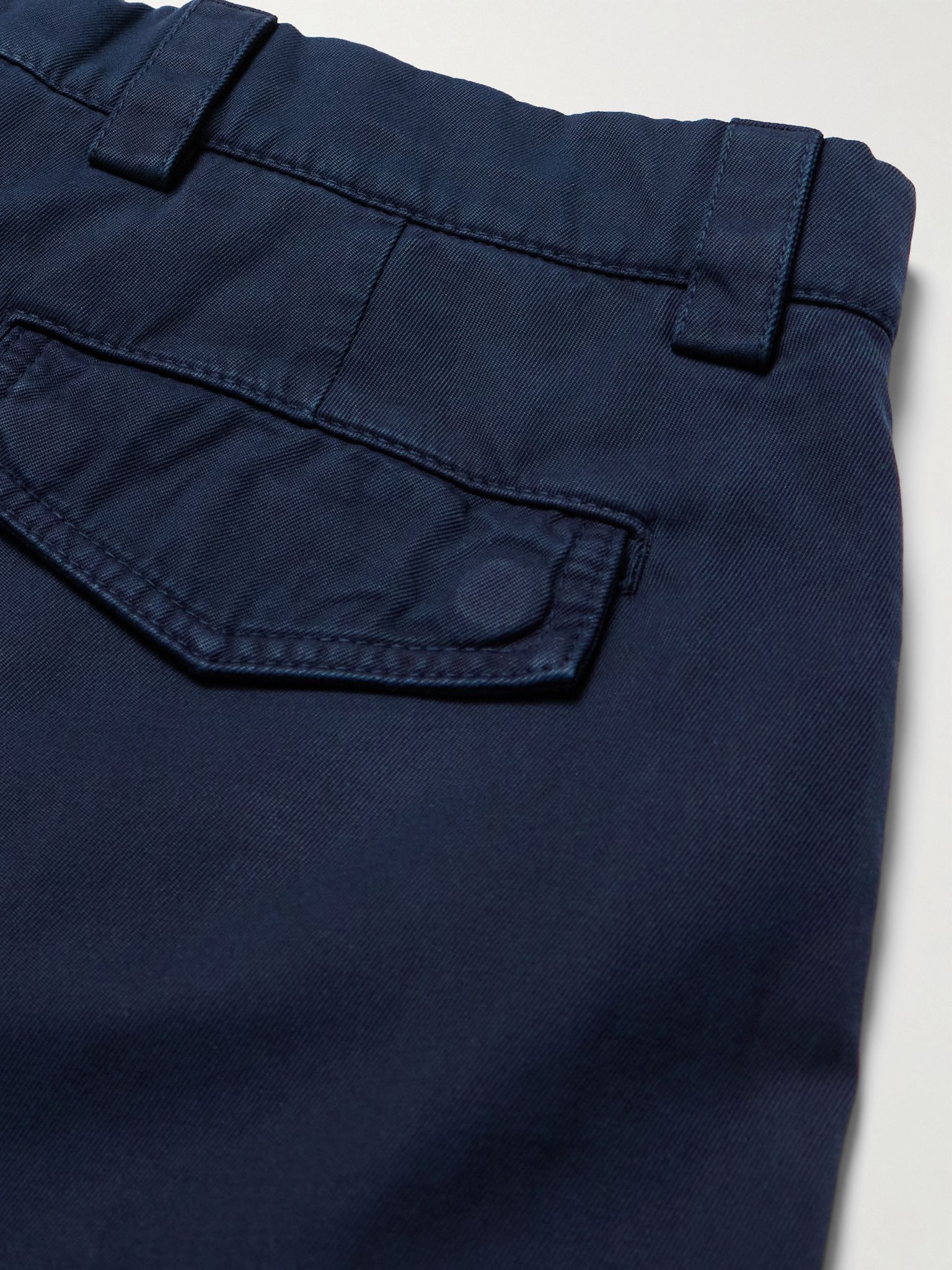 Straight-Leg Cotton-Gabardine Cargo Trousers Blue - 5