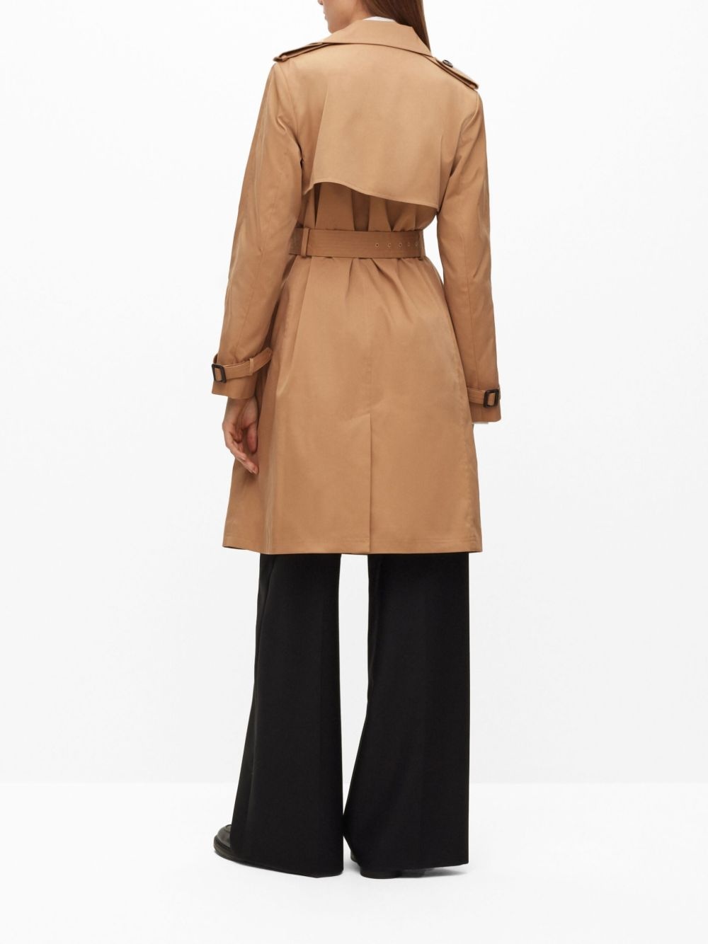 belted double-breasted trench coat - 3