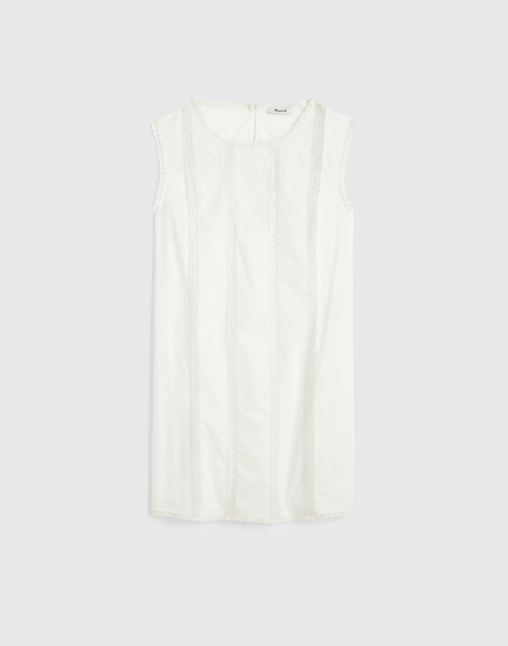 Embroidered Lace-Insert Mini Dress - 1