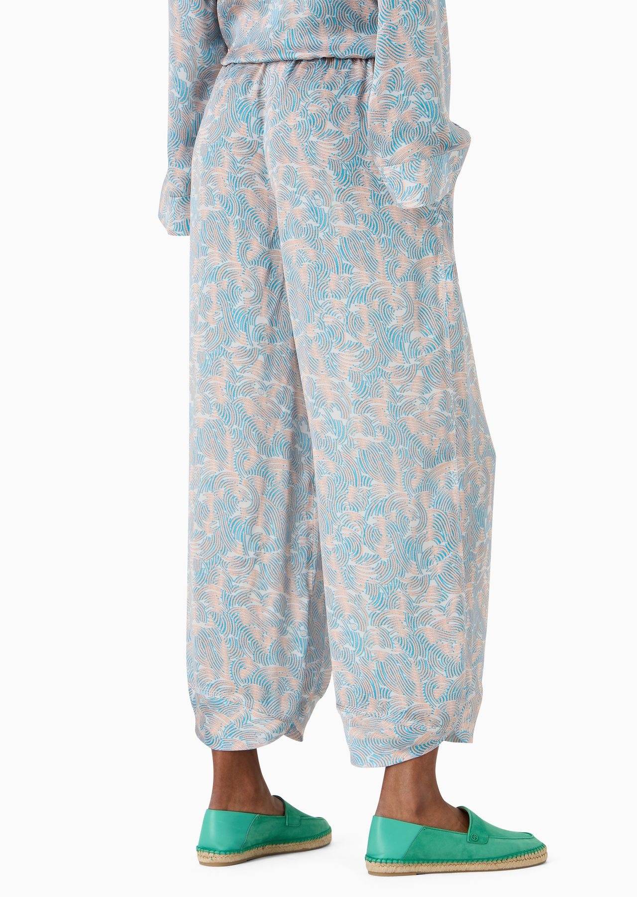 Wide printed silk trousers - 3