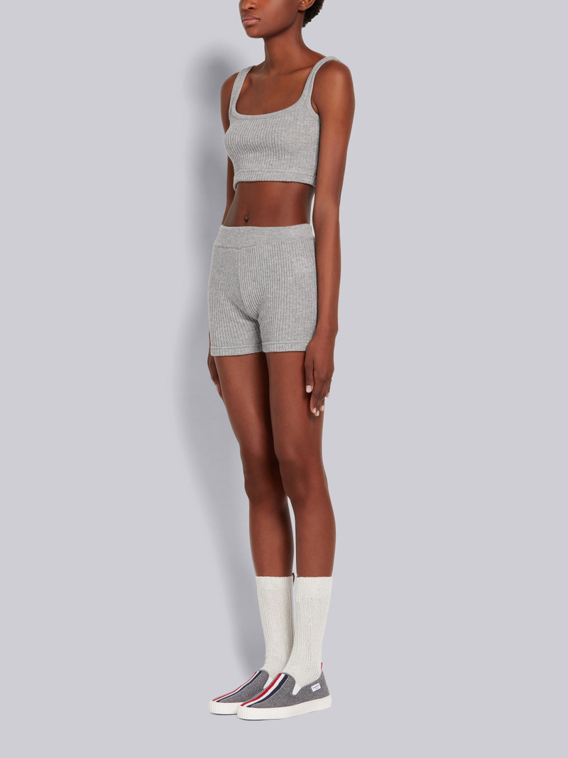 Medium Grey Waterproof Lightweight Boiled Wool Engineered Stripe Slip-On Heritage Trainer 6