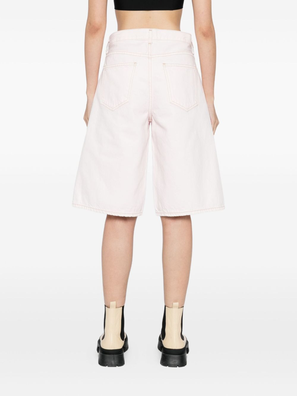 cotton denim shorts - 4