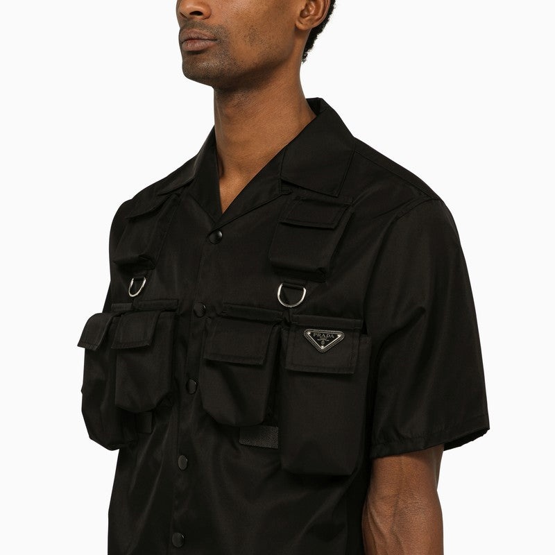 Prada Prada Black Re-Nylon Short-Sleeved Shirt Men