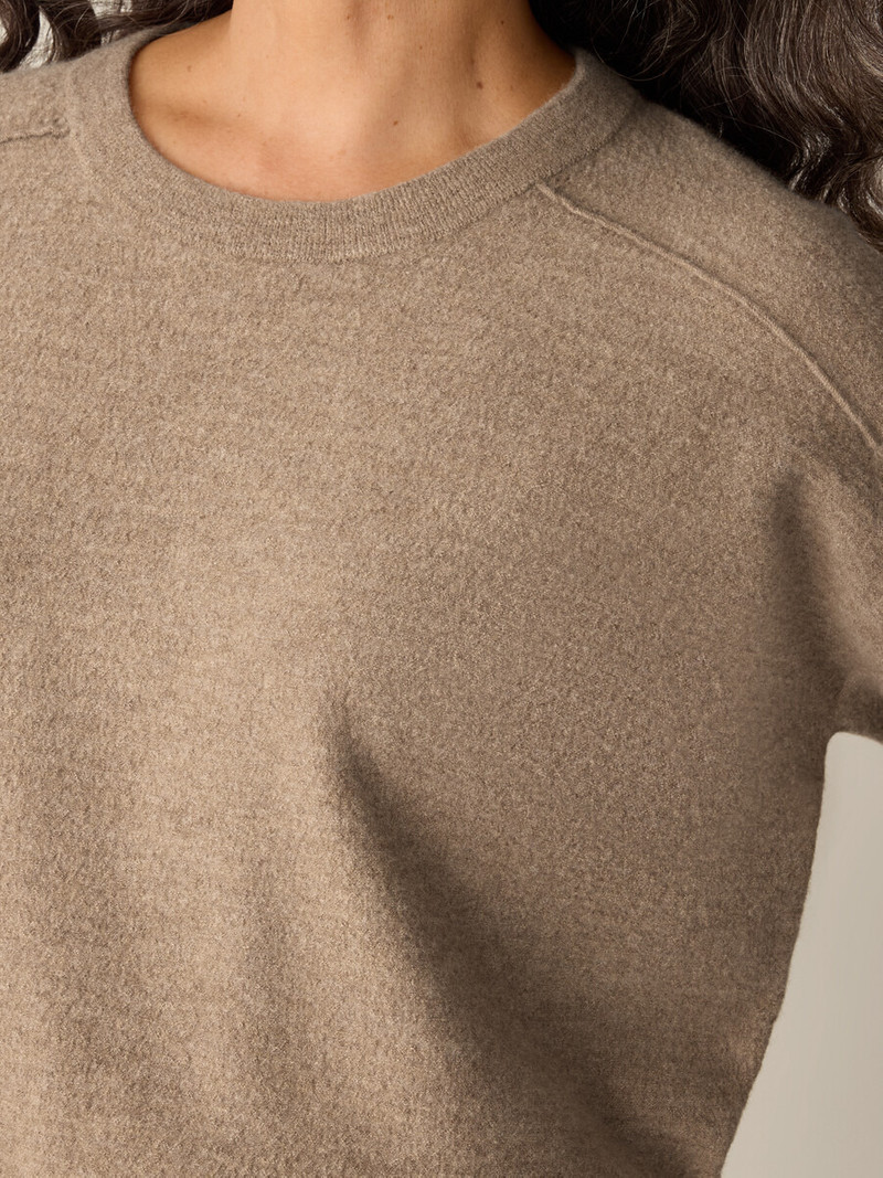 Fine Felted Wool Crew Neck Short Top in Regenerative Wool 5