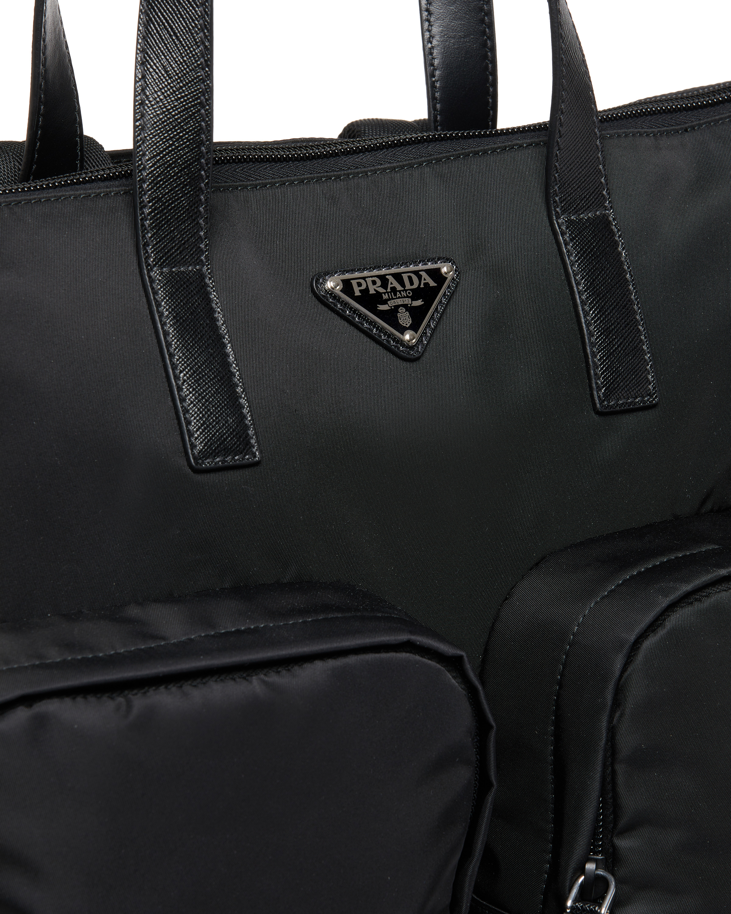 Re-Nylon and Saffiano leather tote - 5