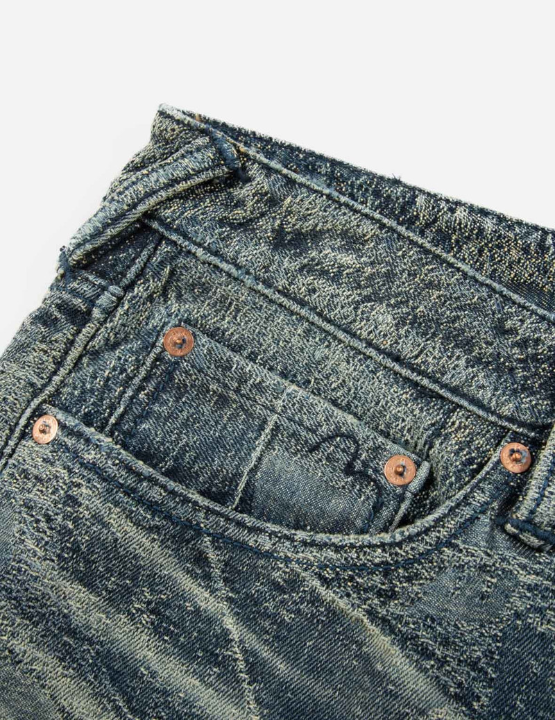 WASHED SEAGULL EMBROIDERY REGULAR STRAIGHT FIT JEANS #2008 5