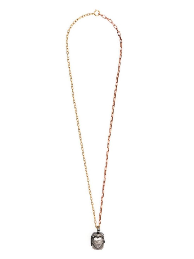 heart-pendant chain-link necklace - 3
