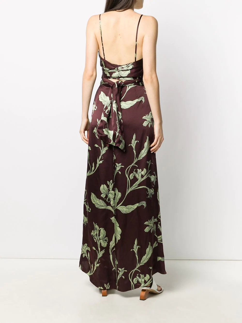 botanical-print midi dress  - 4