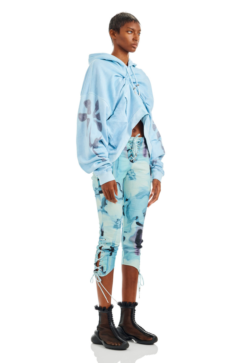 SKY FLOWERS DRAPED HOODIE 5