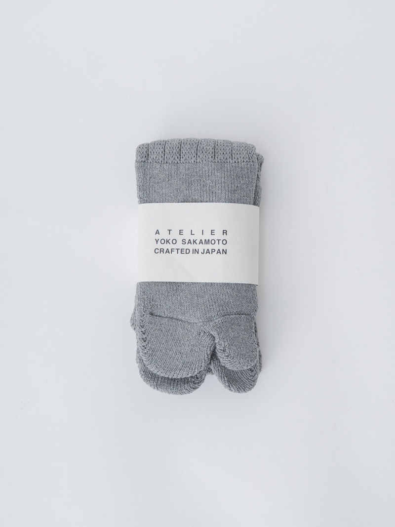 Tabi Pile Socks Cotton - Black, Heather Gray 1