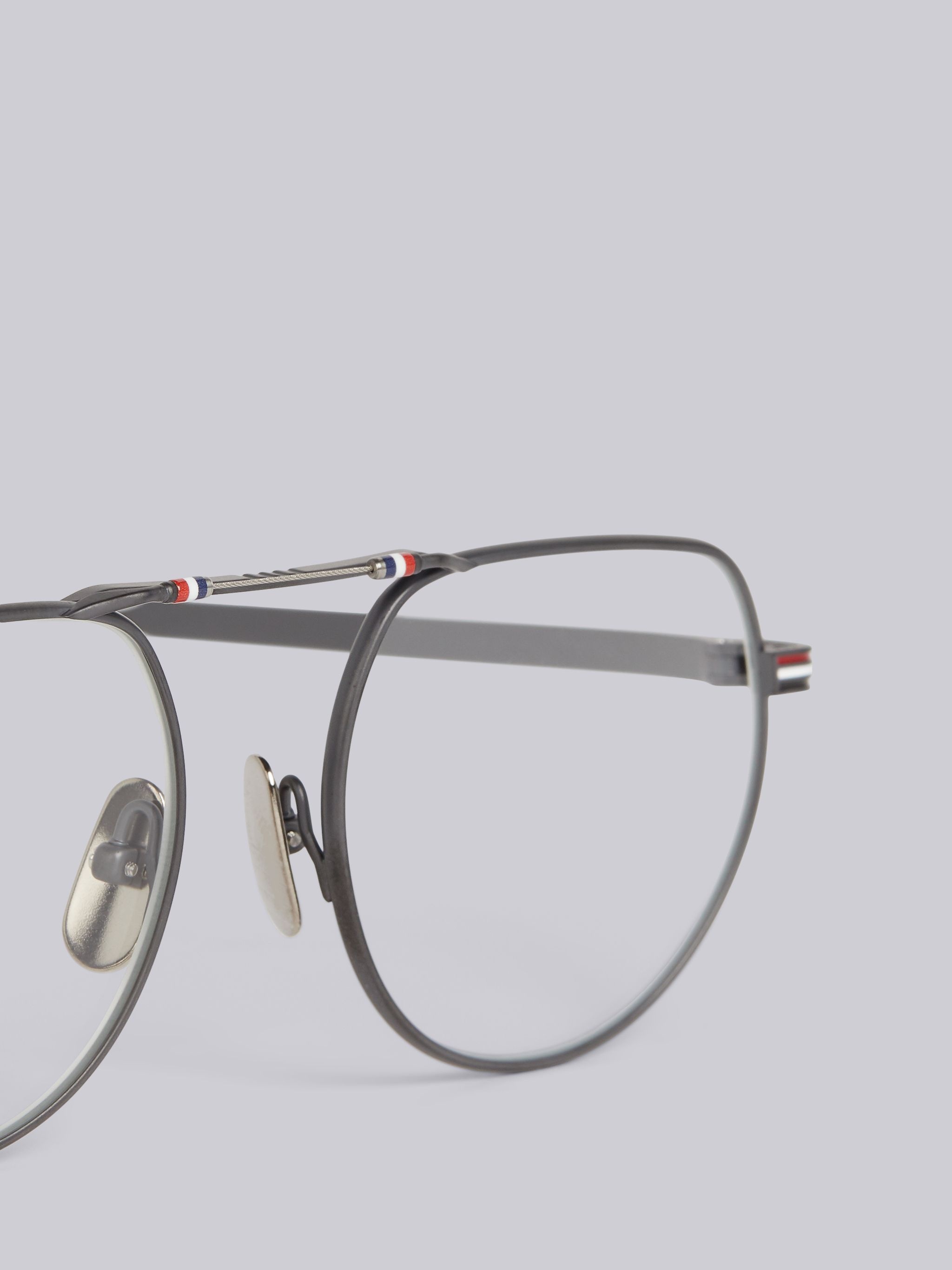 TB918 - Black Iron Squared Aviator Glasses - 2