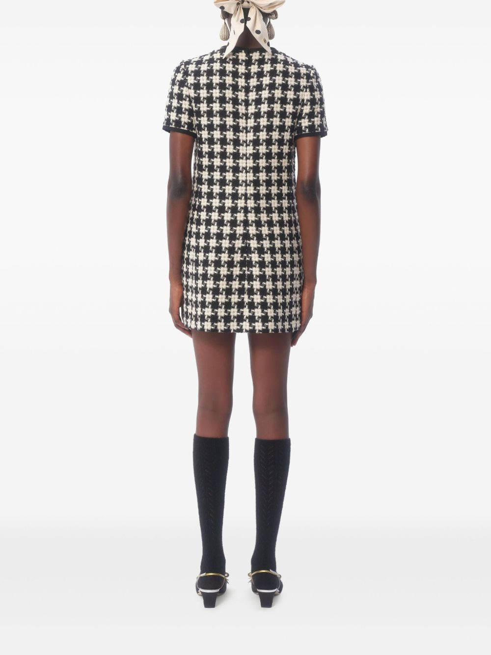 geometric-pattern mini dress - 4