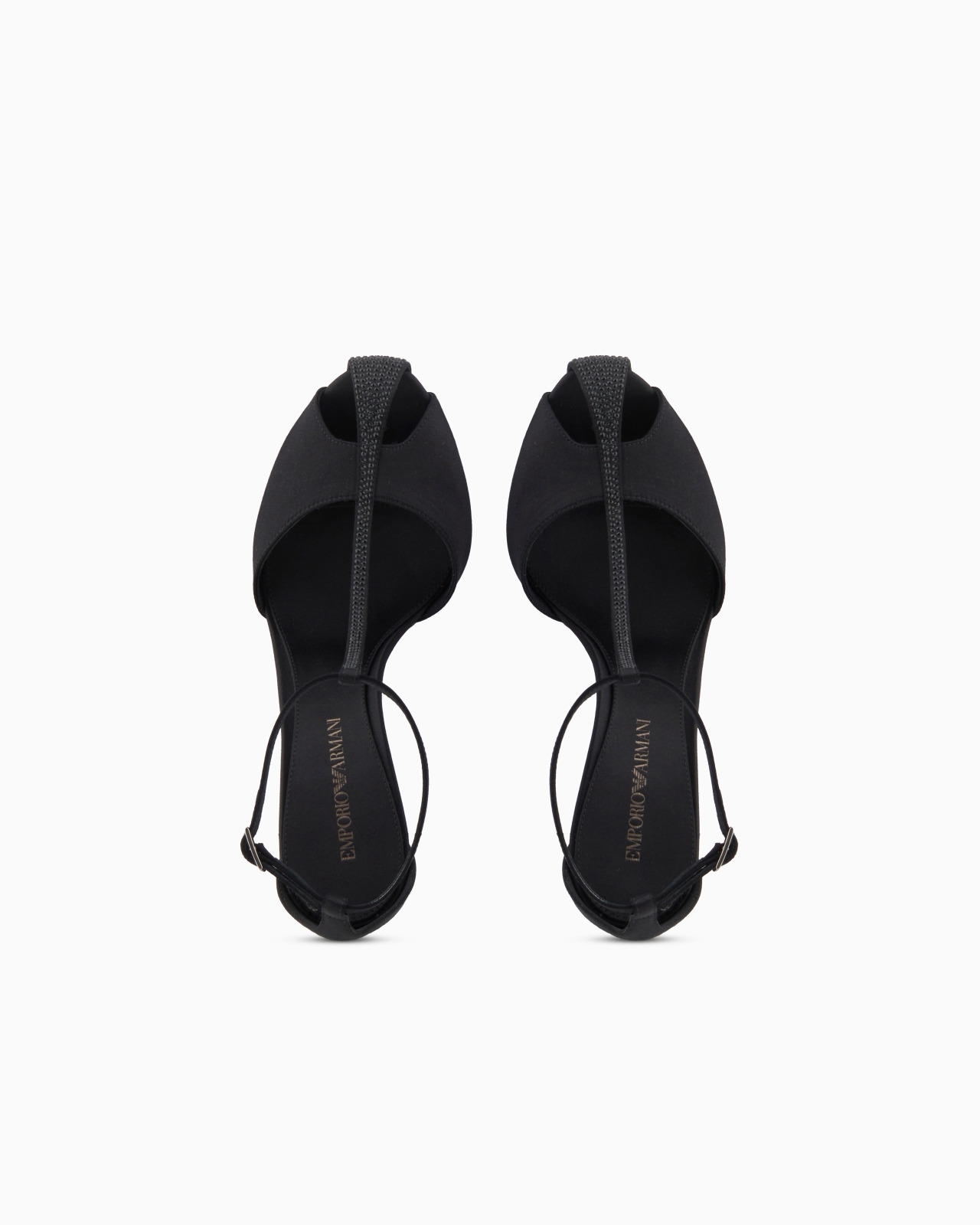 SATIN T-BAR SANDALS WITH RHINESTONES - 3