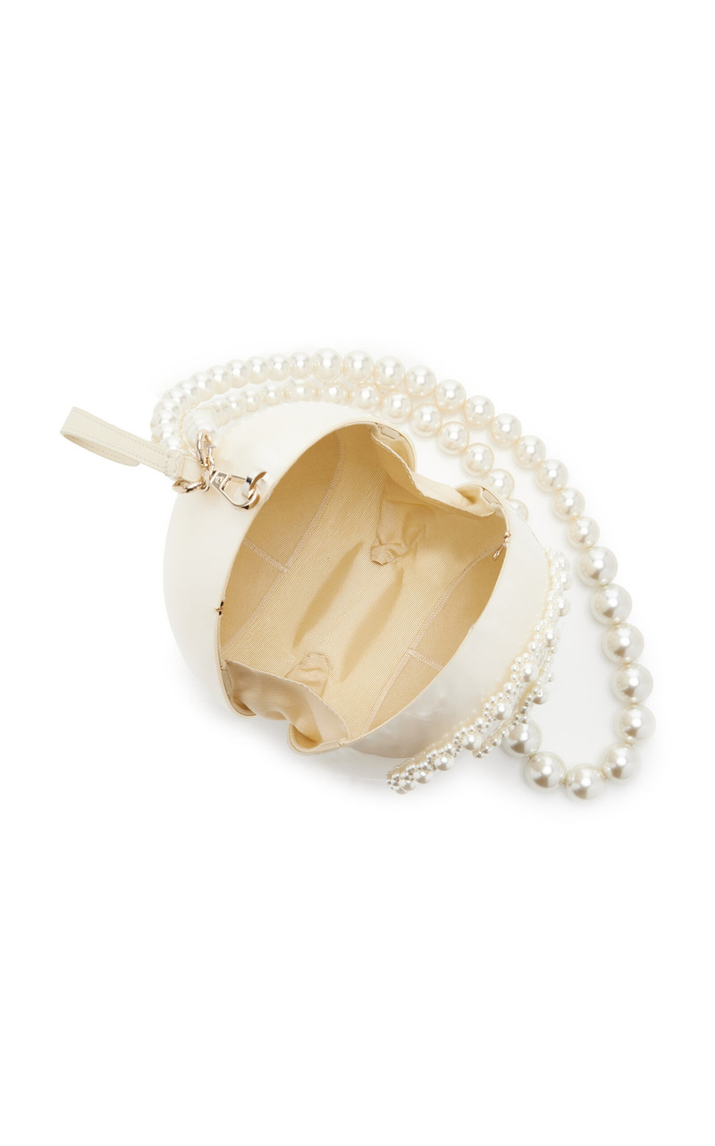 Large Egg Embellished Bag white 7