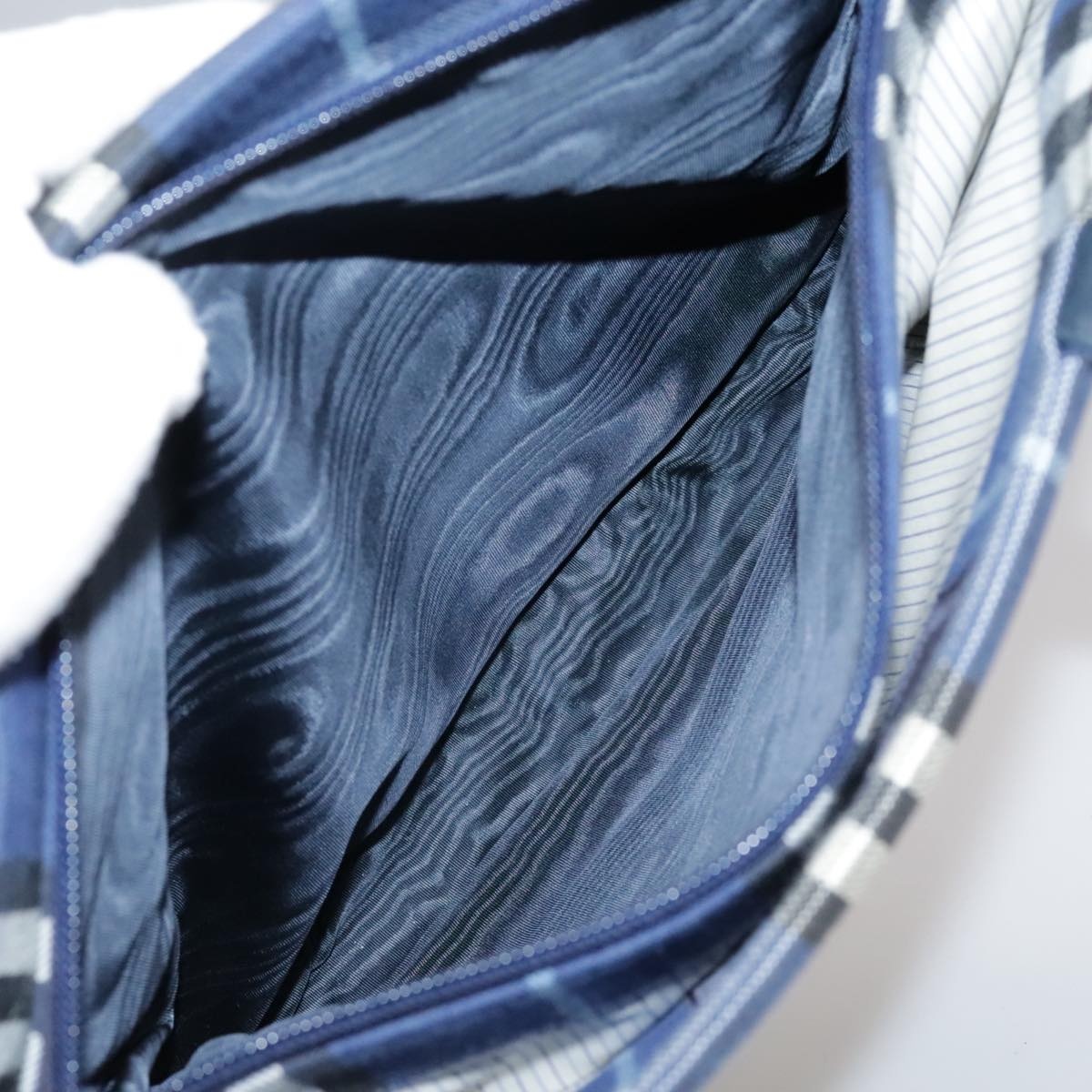 Burberry Nova Check Hand Bag Canvas Blue - 12