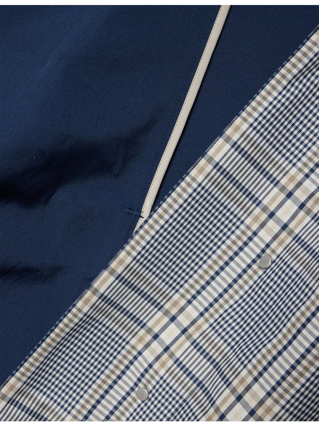 Delta Plaid Check-Print Woven Trench Coat - 7