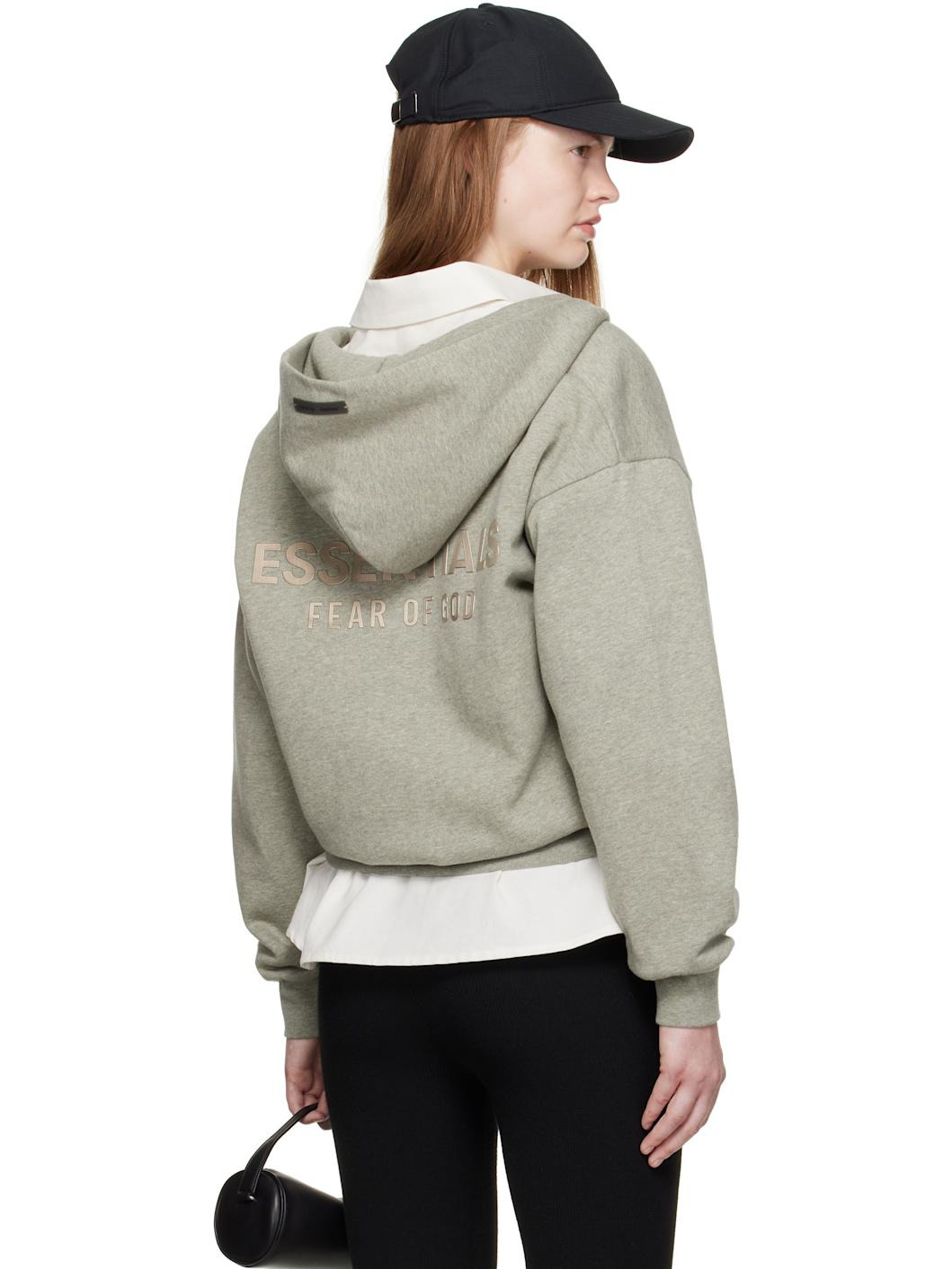 Gray Classic Fit Zip-Up Hoodie - 3
