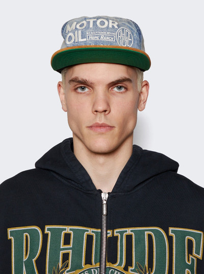 Rhude Motor Oil Hat Indigo And Camel outlook