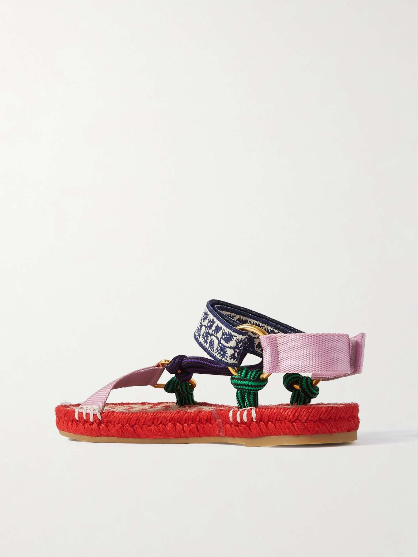 Grosgrain, cord and jacquard espadrille sandals Red - 3