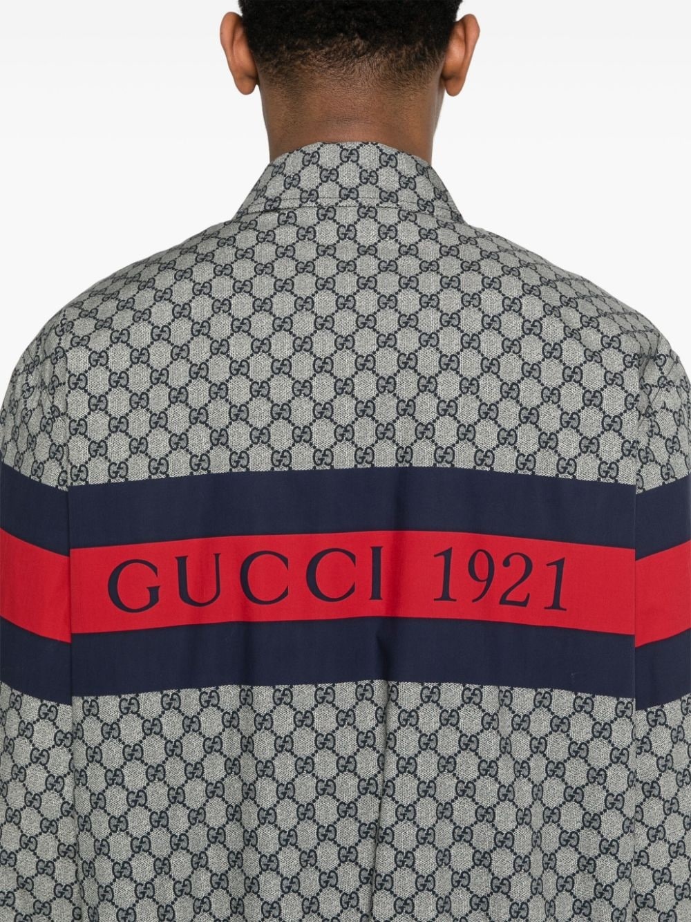 GG-print cotton bomber jacket - 5