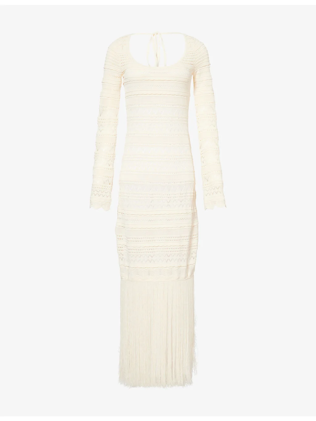 Uma Fringe-Hem Knitted Maxi Dress - 1
