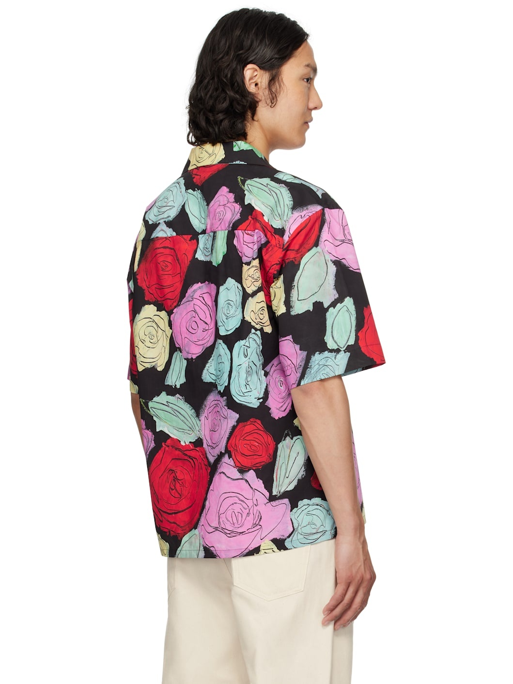 Black Orion Print Bowling Shirt - 3