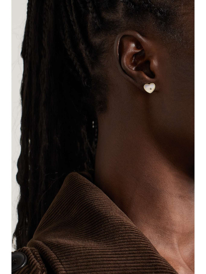 Yvonne Léon 9-karat gold, mother-of-pearl and diamond earrings outlook