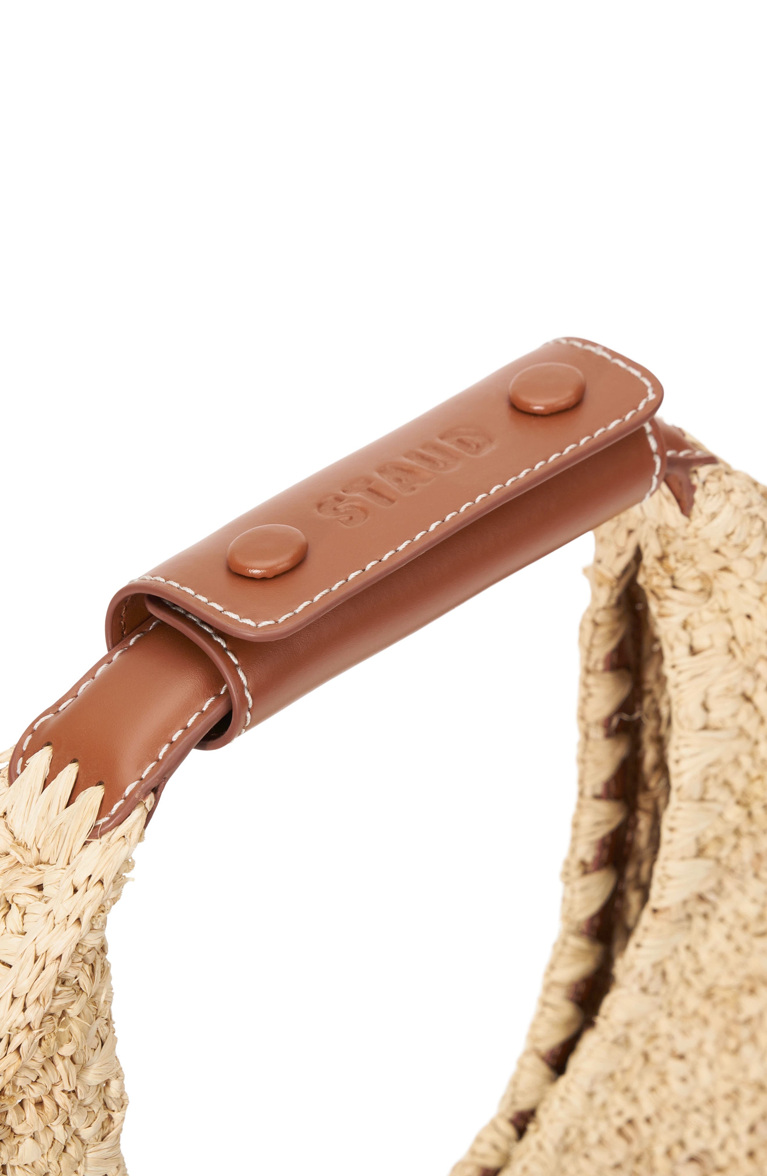 STAUD Moon Crocheted Raffia Bag in Natural/Tan at Nordstrom - 3