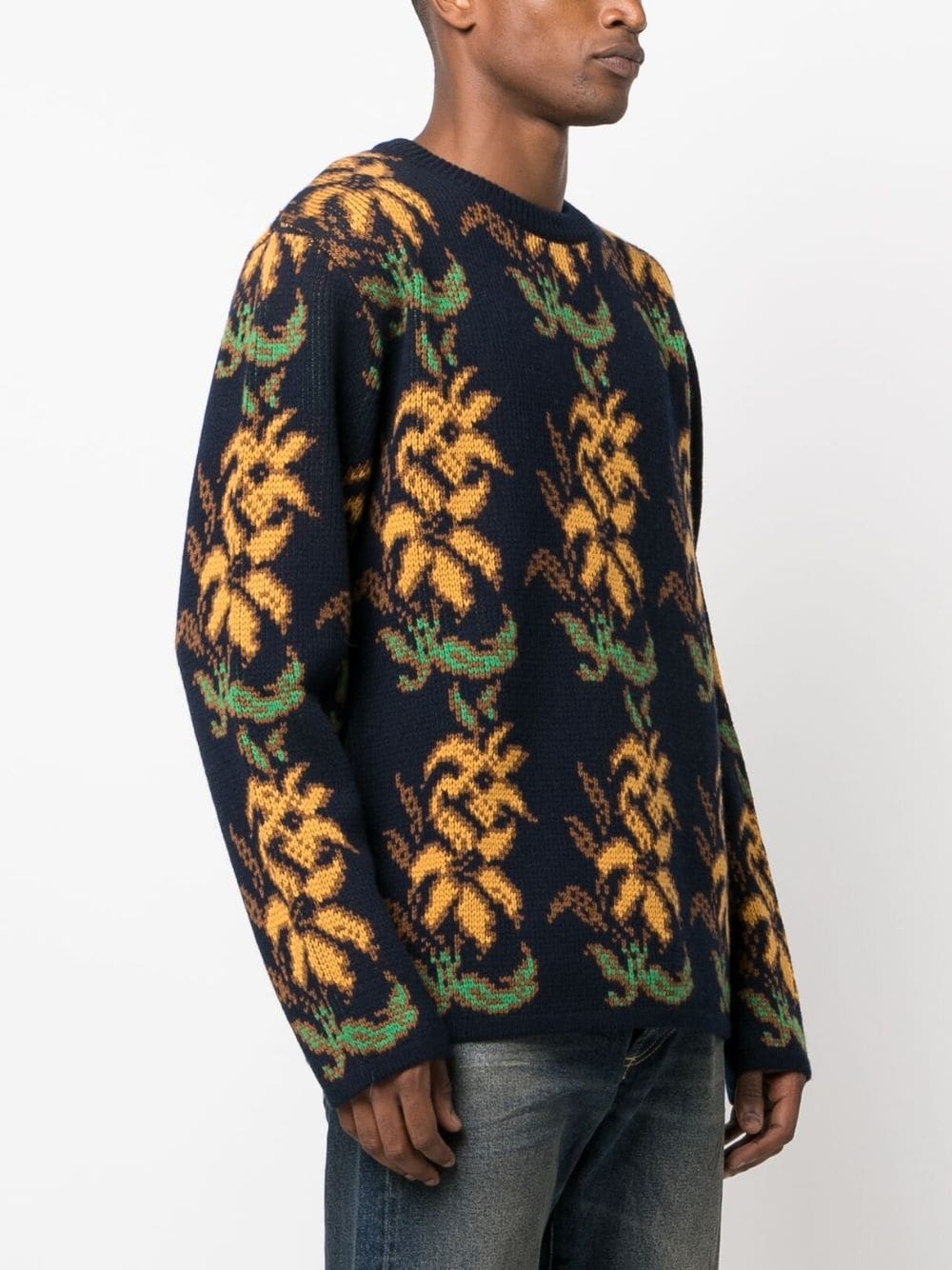 floral intarsia-knit wool jumper - 3