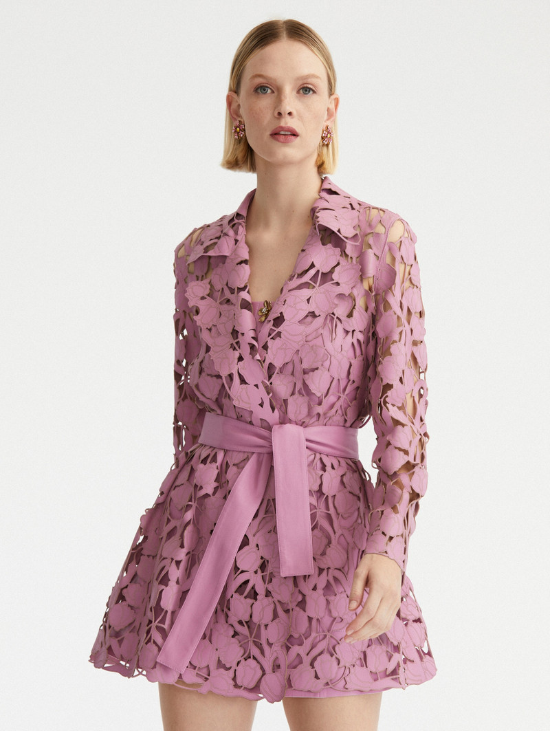 Oscar de la Renta LASER CUT TULIP MINI TRENCH COAT outlook