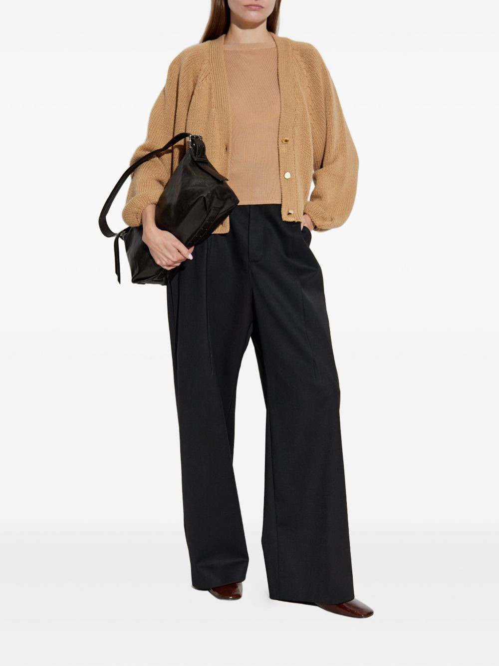 balloon-sleeve cardigan - 2