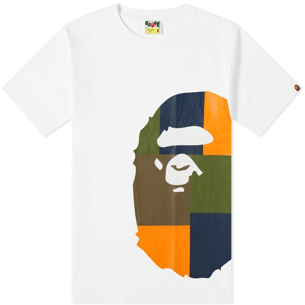 A Bathing Ape Color Block Side Big Ape Head Tee - 1