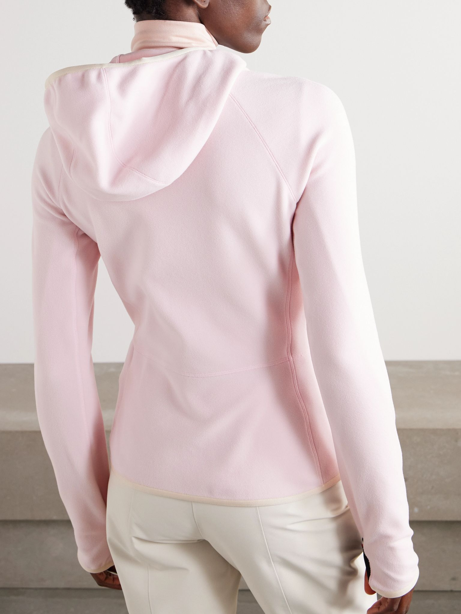 Appliquéd hooded fleece jacket Pink - 4