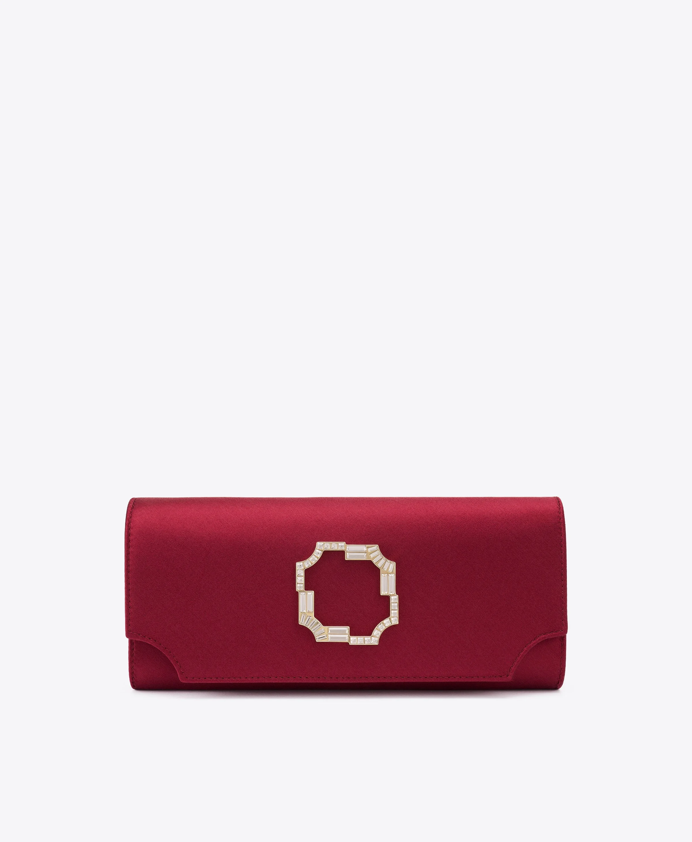 Vivien Burgundy Satin Wallet on Chain - 1
