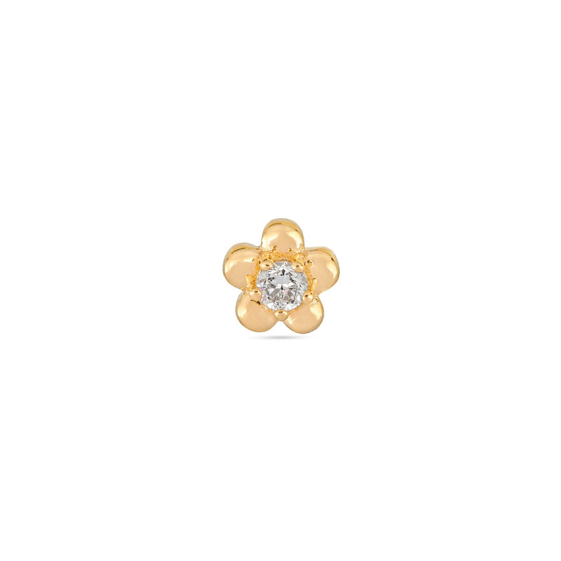 LAB-Created Diamond Flower Push Pin Flat Back 1