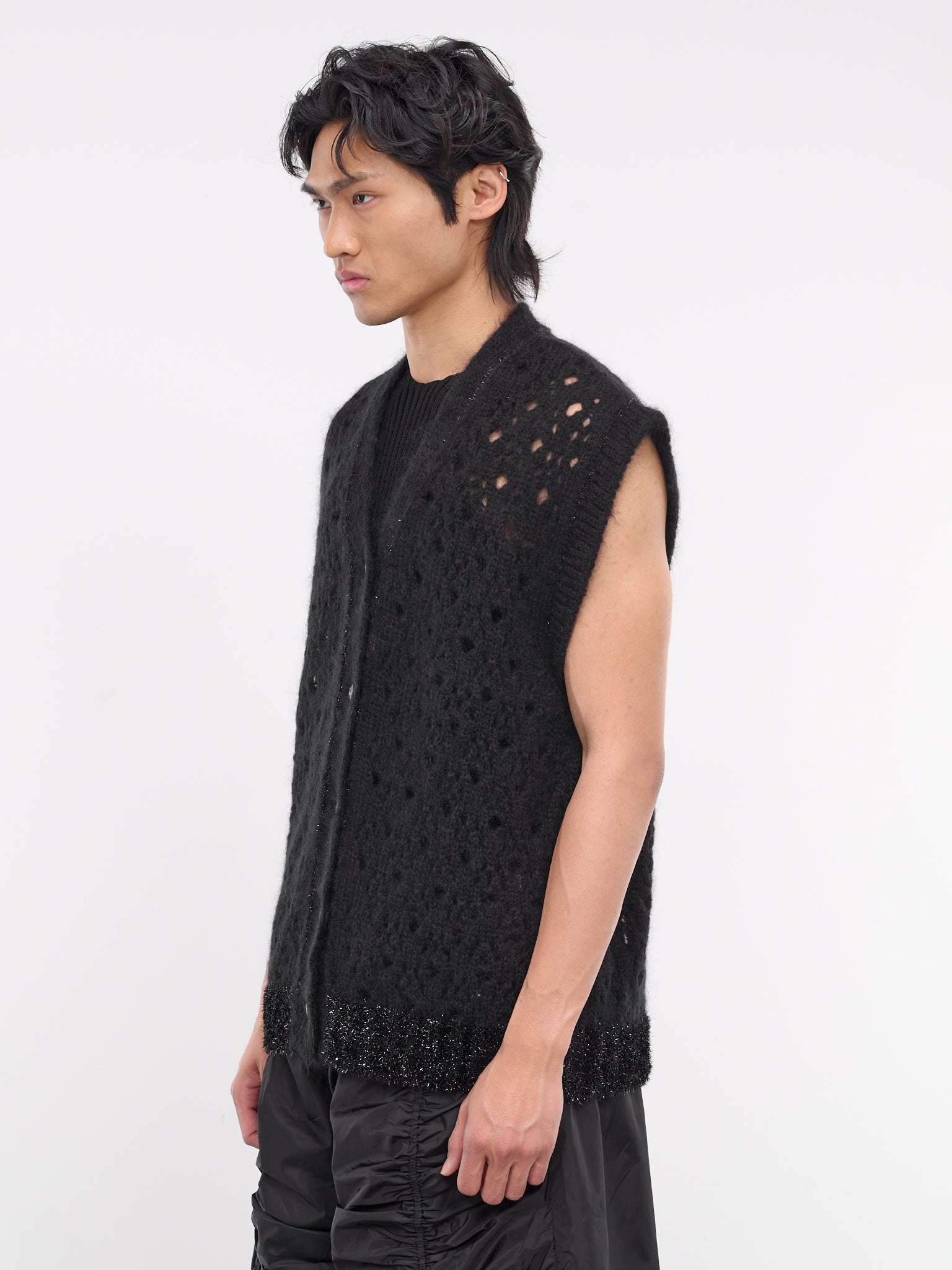 Tinsel Trim Knit Vest - 2