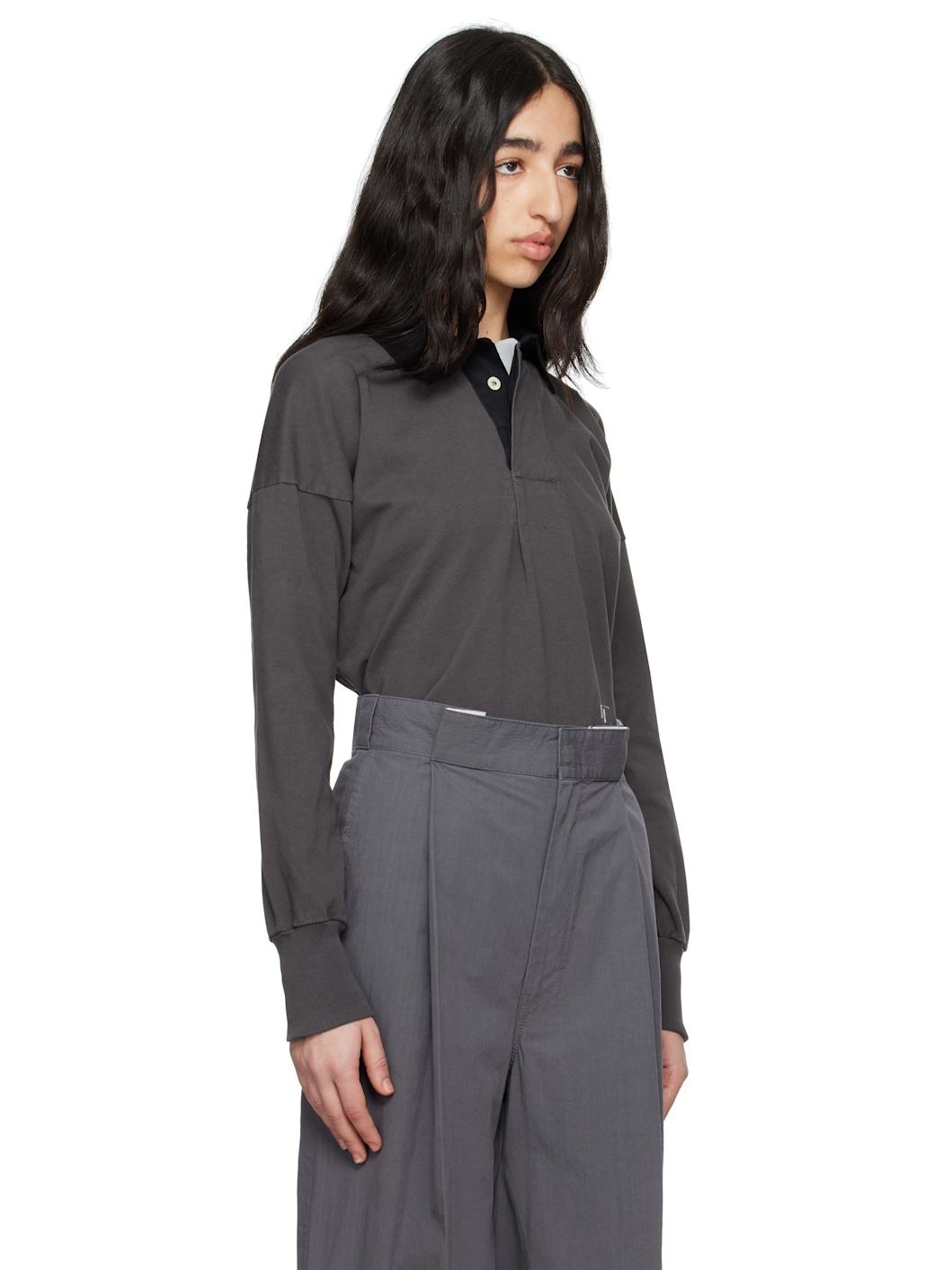 Gray Printed Logo Polo - 2