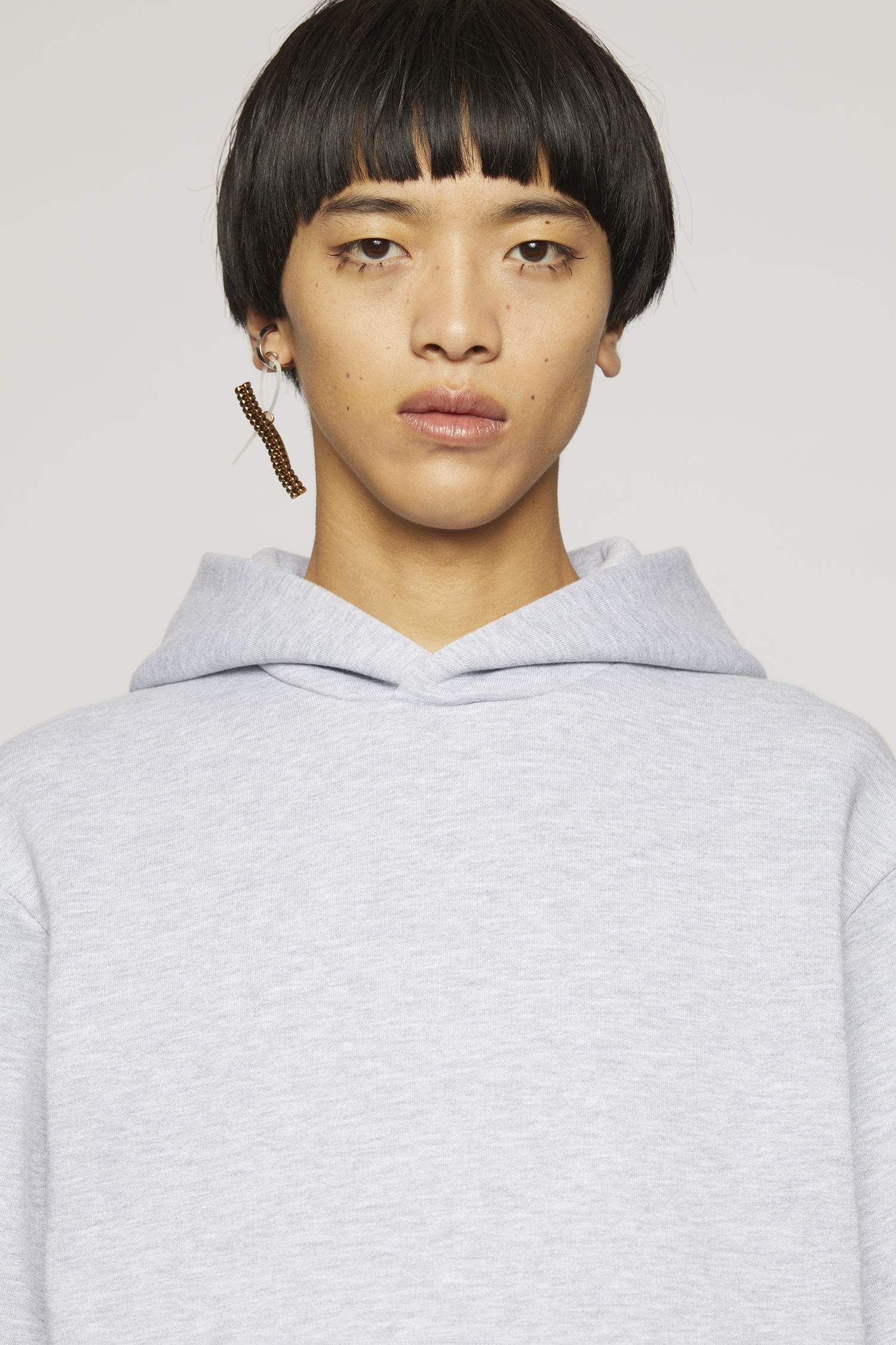 Classic fit hooded sweatshirt - Pale Grey Melange - 6