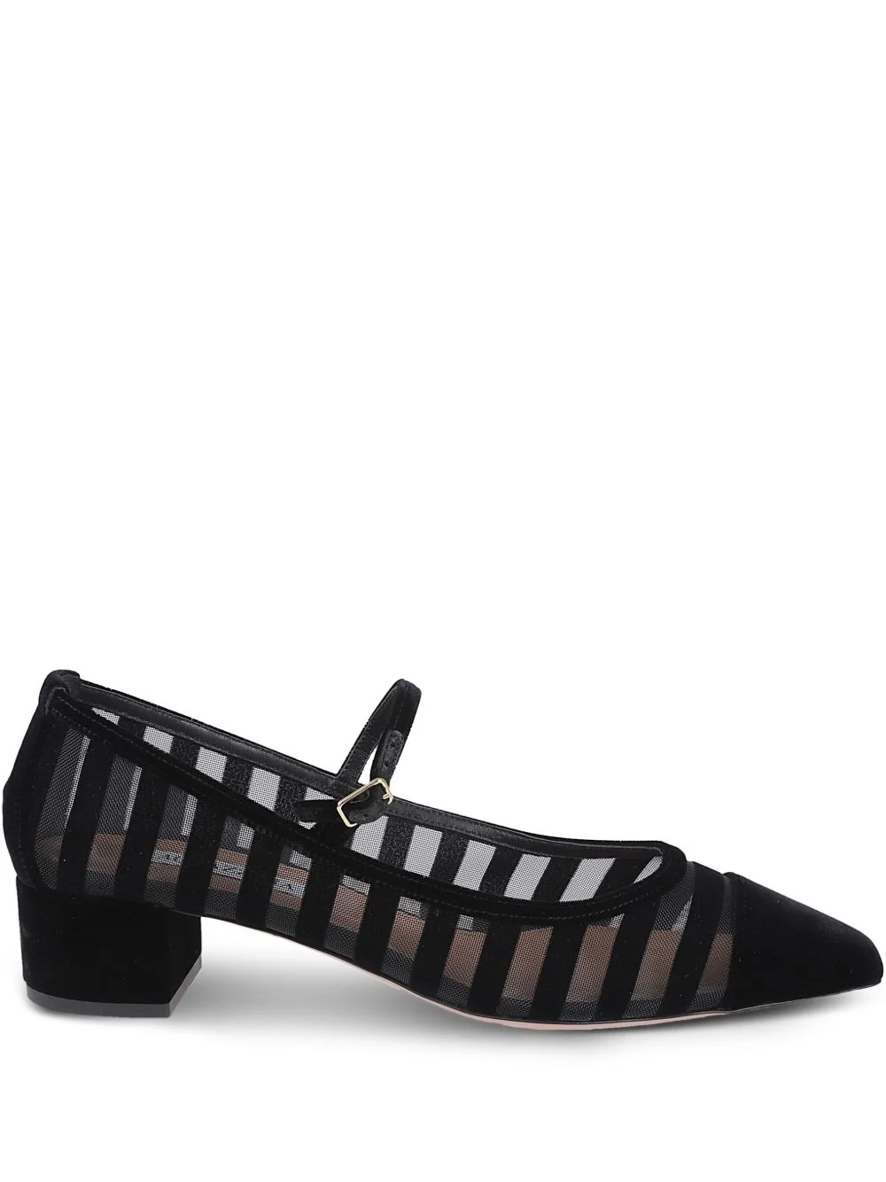 striped block-heel pumps - 1