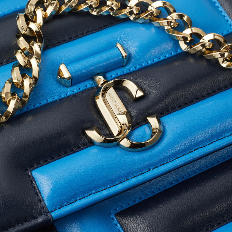 Avenue Quad
Navy and Sky Avenue Nappa Leather Shoulder Bag with JC Emblem 3