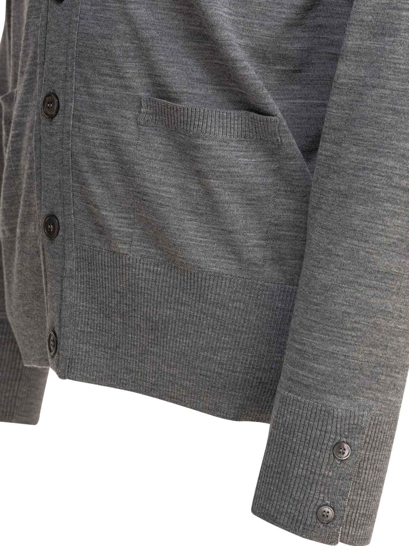 Thom Browne Classic V-neck Cardigan In Fine Merino Wool W/ 4bar Stripes - 4