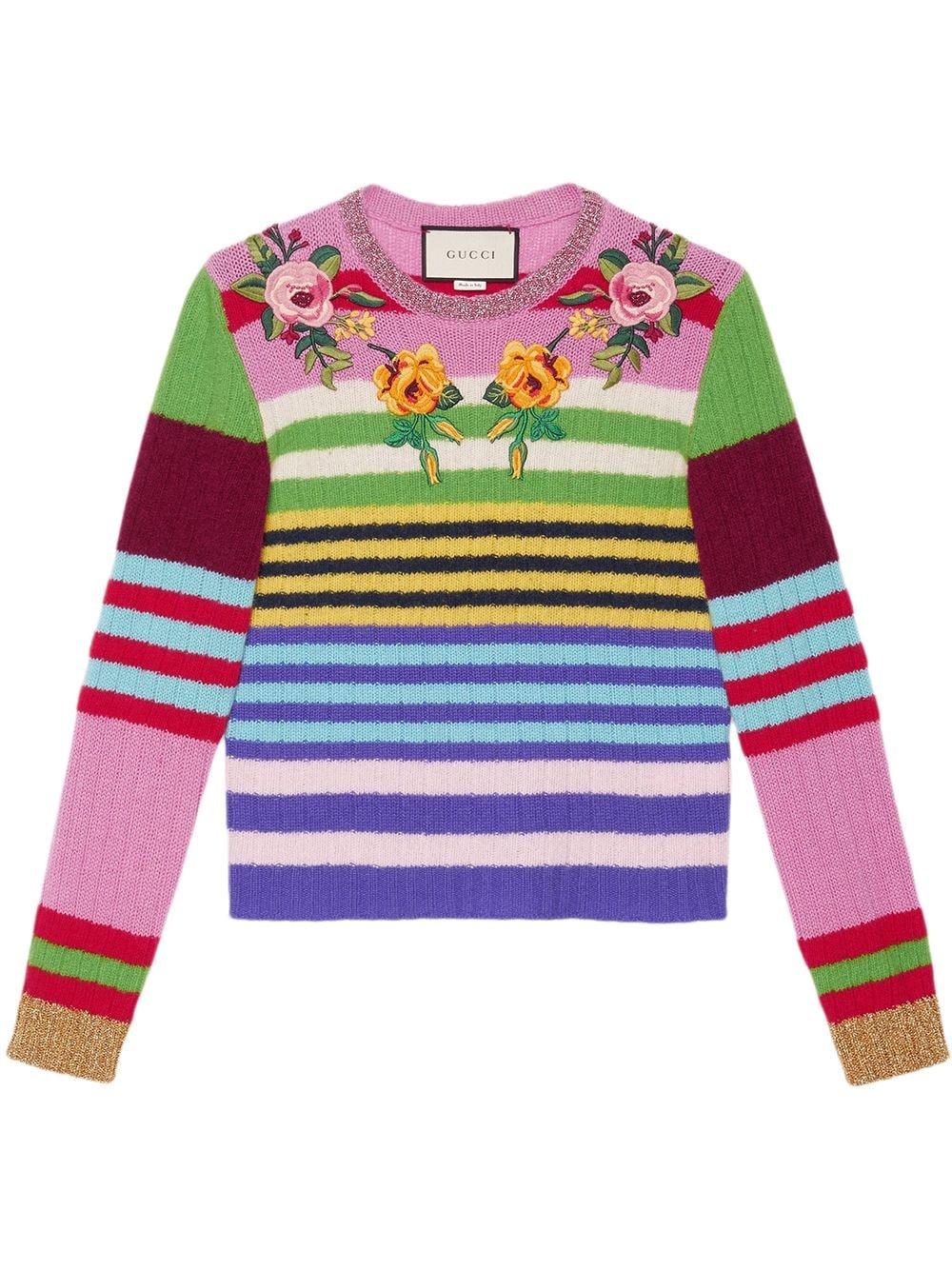 embroidered multicolour knit top - 1