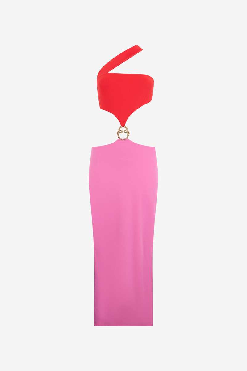 Long Asymmetric Dress with Jewel Detail 1
