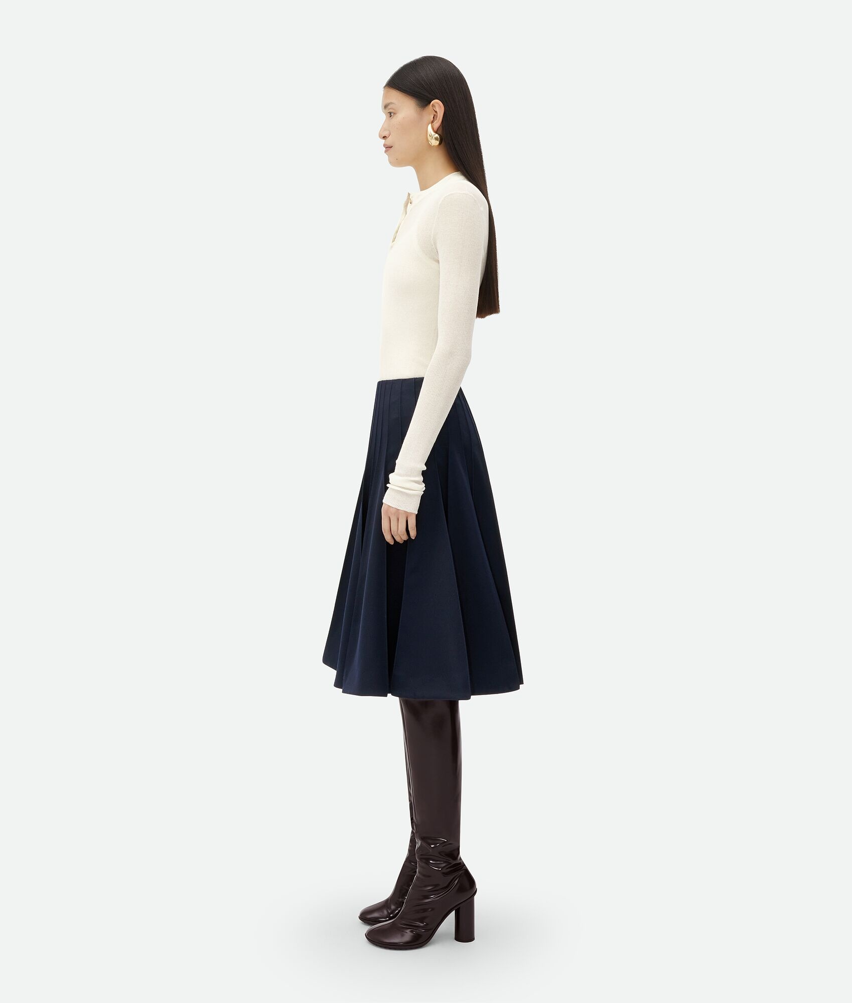 Sartorial Wool Plissé Maxi Skirt - 2