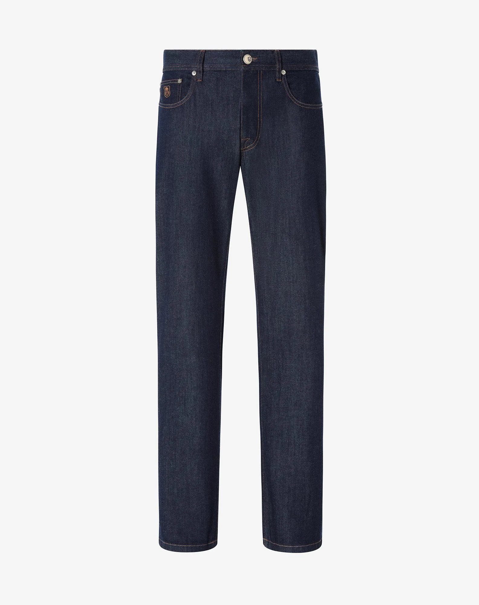 Dark blue cotton and lyocell jeans - 1