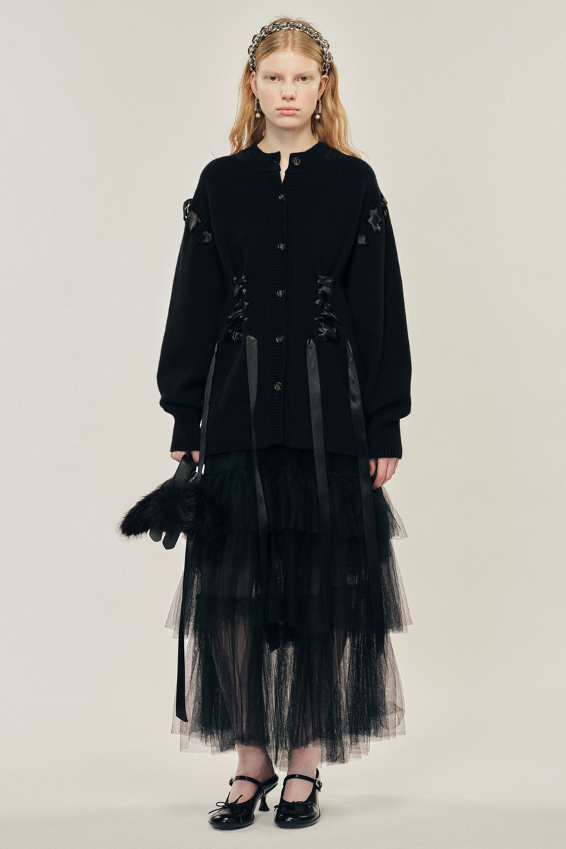 Simone Rocha Sculpted Ribbon Corset Cardigan outlook