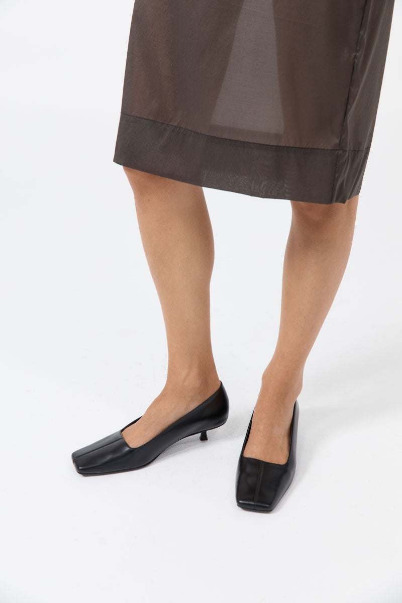 Square Toe Pump - Black - 5