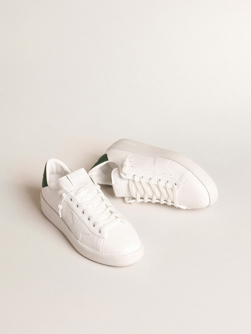 Golden Goose Purestar with white bio-based star and mat green leather heel tab outlook