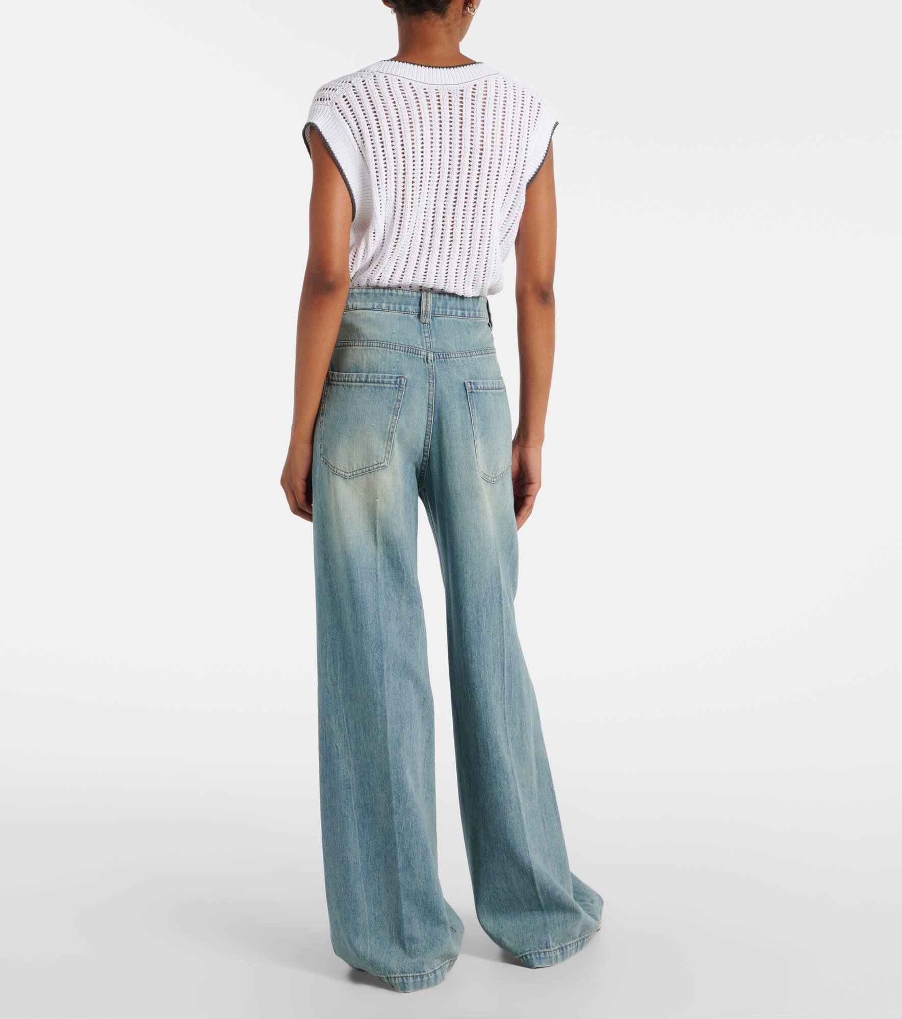Low Slung high-waist wide-leg jeans - 3