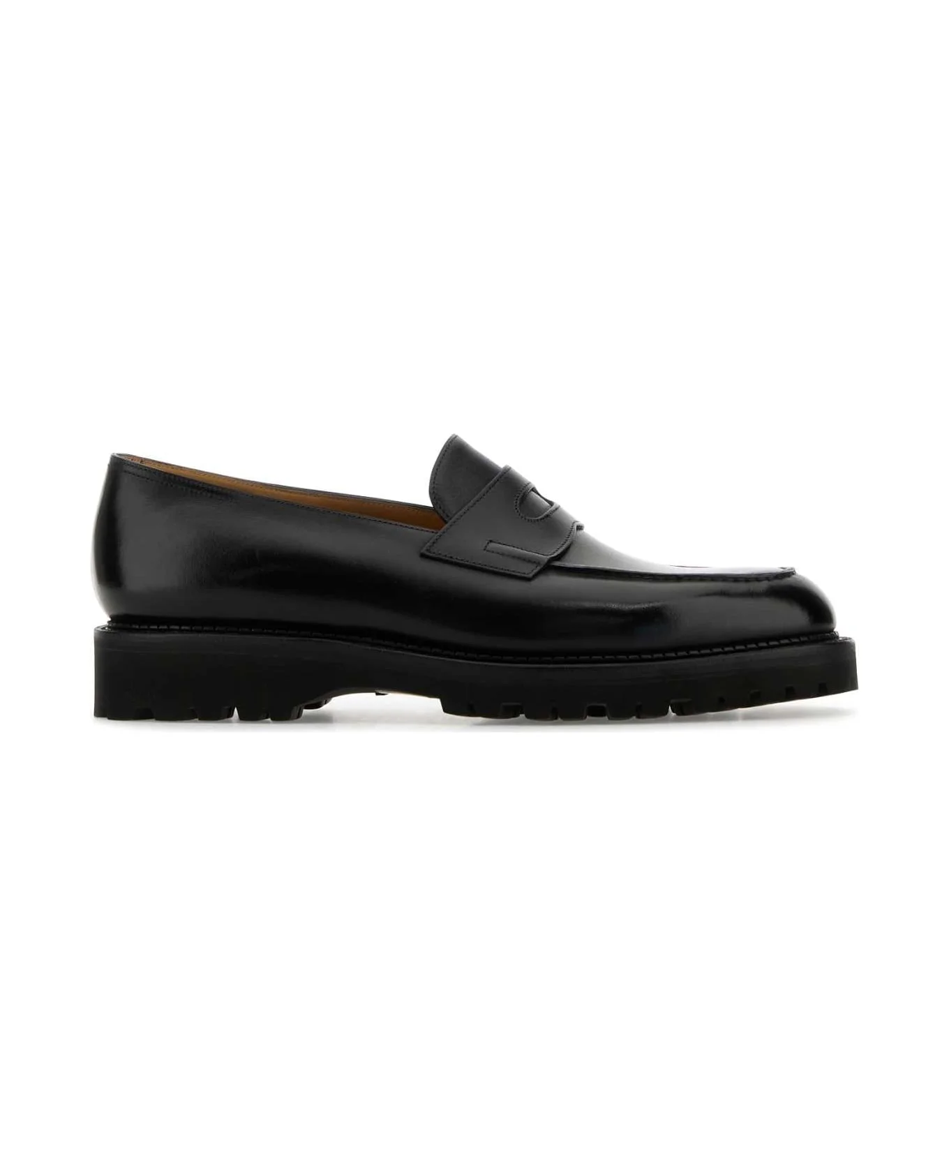 Black Leather Lopez Loafers - 1